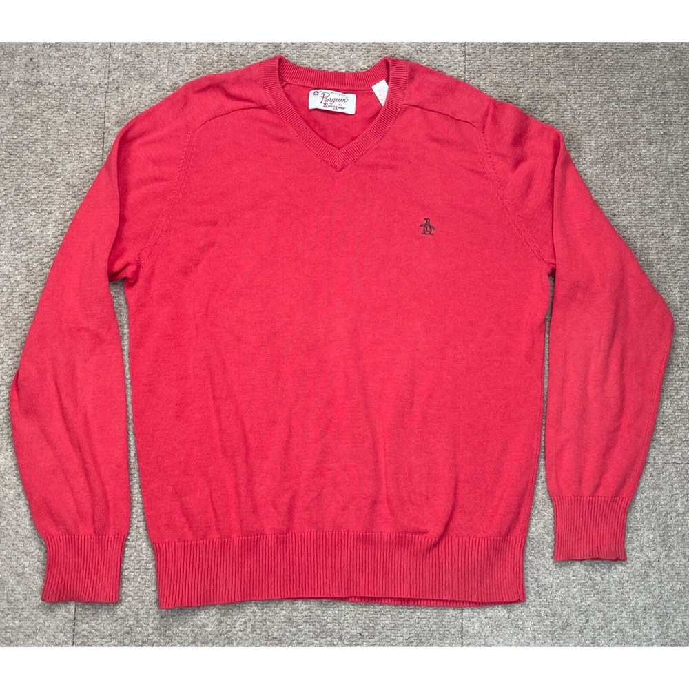 Original Penguin‎ Men's V-neck Long Sleeve Sweater Size Large